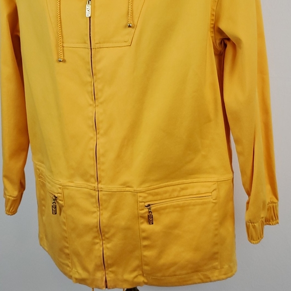 St.John Spot yellow vintage full zipper jacket hoodie women size M P - Picture 3 of 11